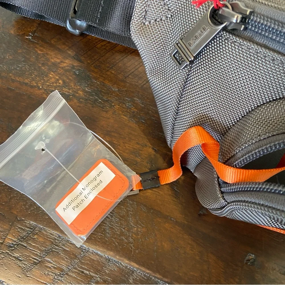 TUMI GEN 4.3 Nylon Fanny Waist Pack in Charcoal Gray Orange NEW with Tags